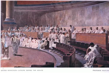 Cicero Denounces Catiline Before the Senate, from a Fresco, from The Gresham Publishing Company Ltd, 1920